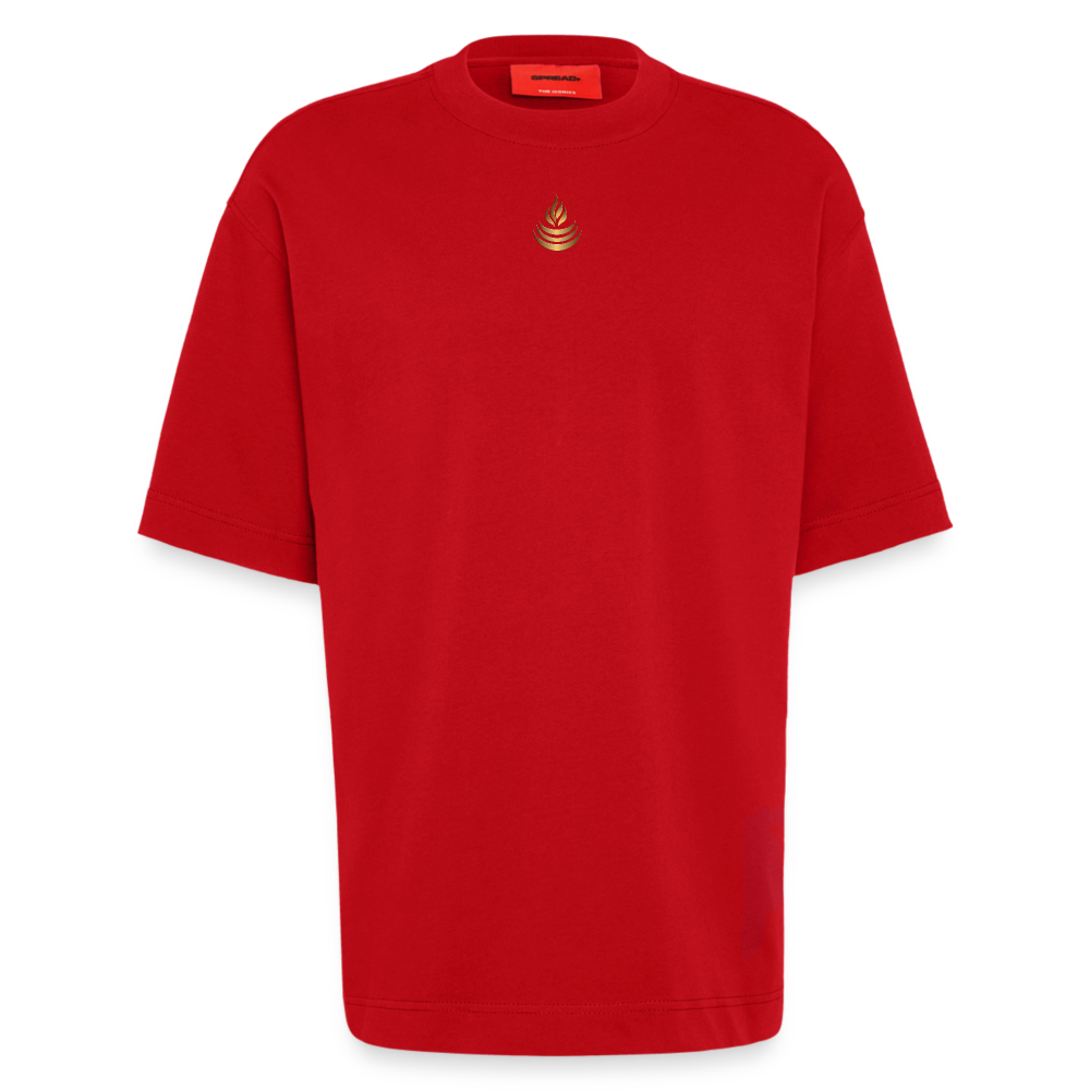 chiSign Quantenheilsymbol "Reichtum & Erfolg" Druck VS/RS Heavyweight Oversized Organic T-Shirt Made in EU - Rot