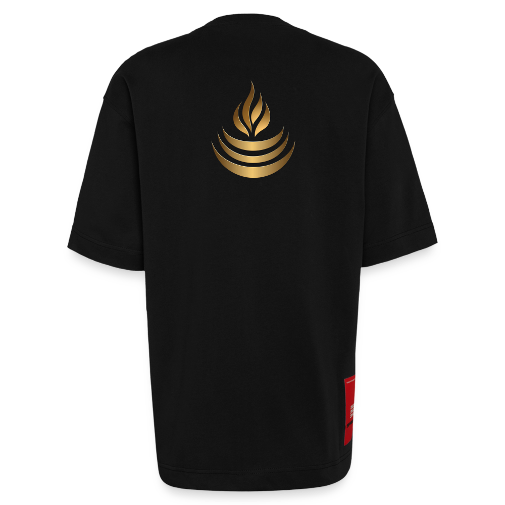 chiSign Quantenheilsymbol "Reichtum & Erfolg" Druck VS/RS Heavyweight Oversized Organic T-Shirt Made in EU - SOLID BLACK