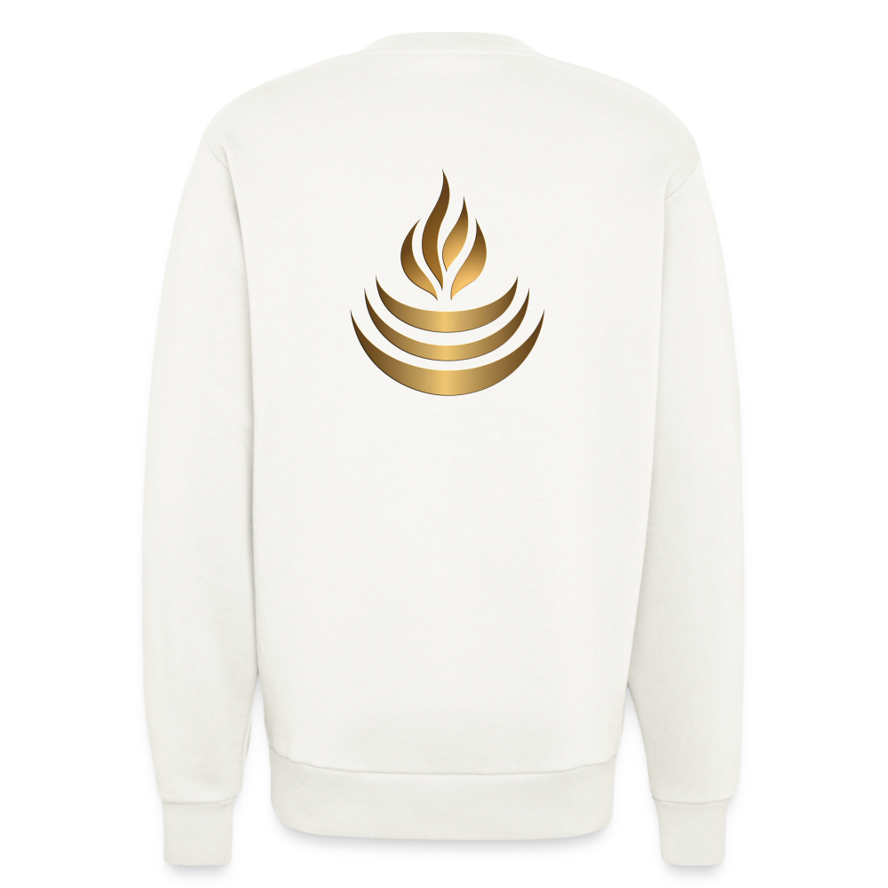 chiSign Quantenheilsymbol "Reichtum & Erfolg" Druck VS/RS Organic Relaxed Crew Neck Made in EU - OFF WHITE