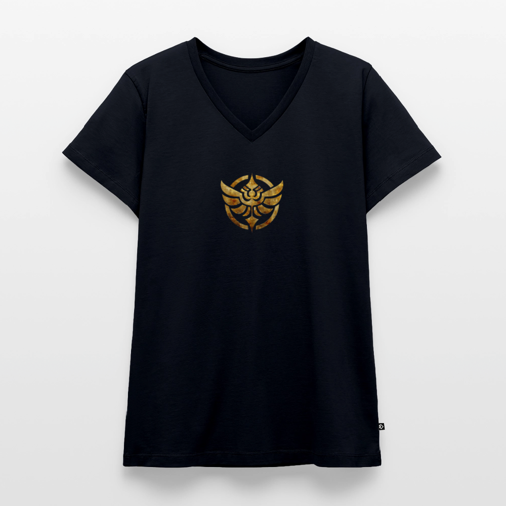 Frauen Bio-T-Shirt mit V-Ausschnitt "HARMONIE" - Navy