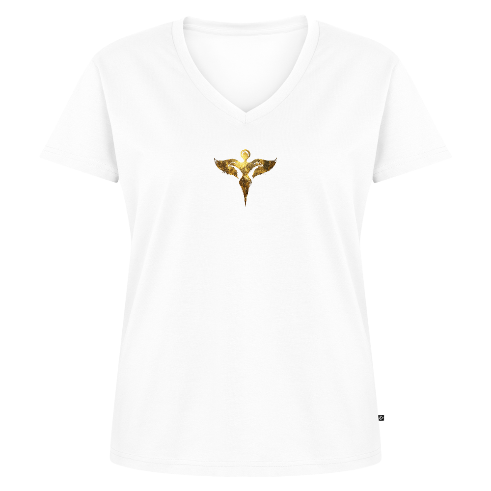 Frauen Bio-T-Shirt mit V-Ausschnitt "Gaia" - Weiß