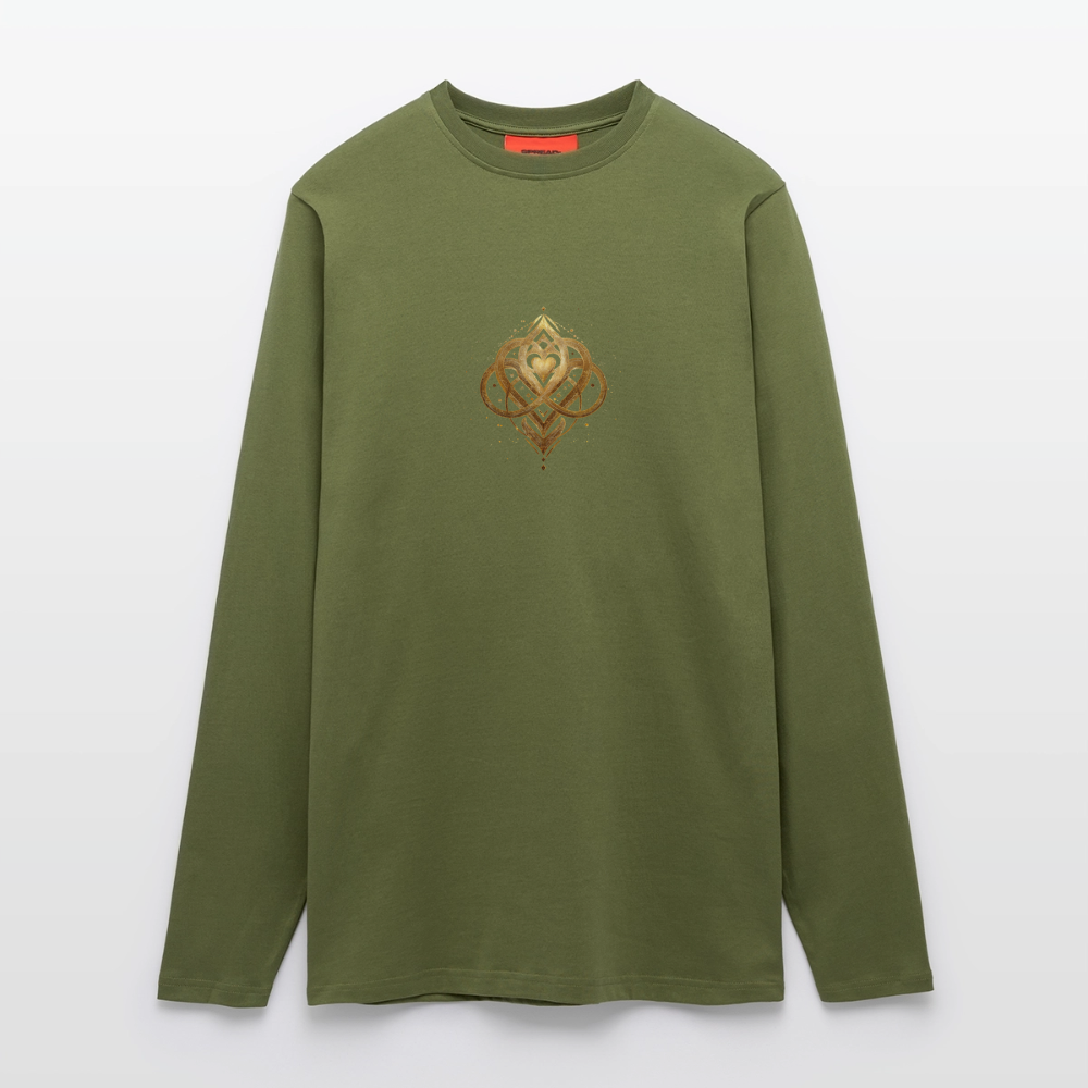 ori a déa Frequenz Mode "Agape" Organic Relaxed Langarmshirt Made in EU - MOSS GREEN