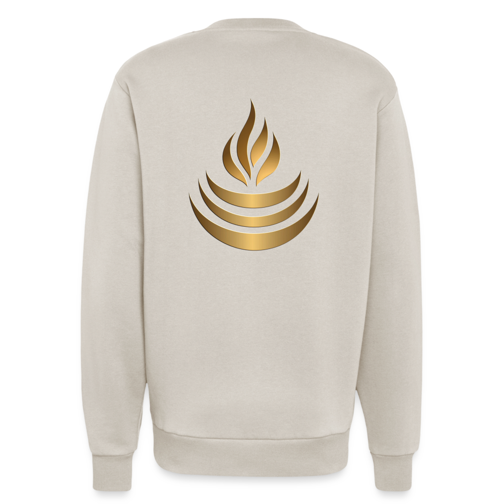 chiSign Quantenheilsymbol "Reichtum & Erfolg" Druck VS/RS Organic Relaxed Crew Neck Made in EU - WARM CLAY