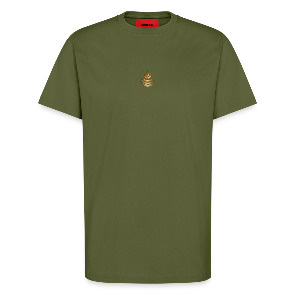 chiSign Quantenheilsymbol "Reichtum & Erfolg" Druck VS / RS Organic Relaxed T-Shirt Made in EU - MOSS GREEN