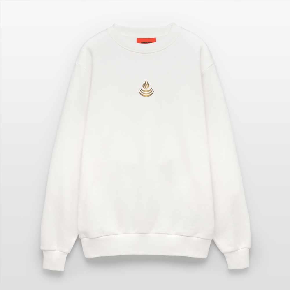 chiSign Quantenheilsymbol "Reichtum & Erfolg" Druck VS/RS Organic Relaxed Crew Neck Made in EU - OFF WHITE