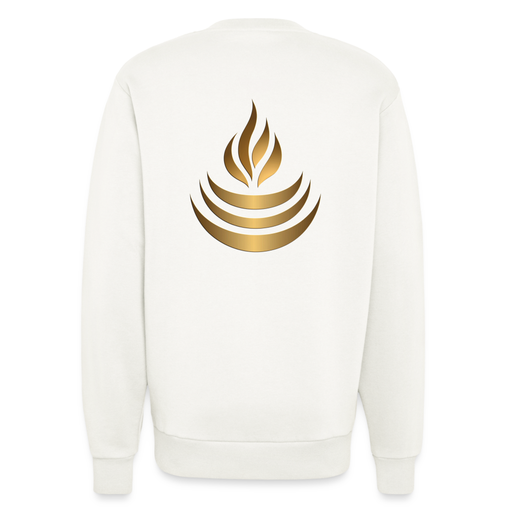 chiSign Quantenheilsymbol "Reichtum & Erfolg" Druck VS/RS Organic Relaxed Crew Neck Made in EU - OFF WHITE