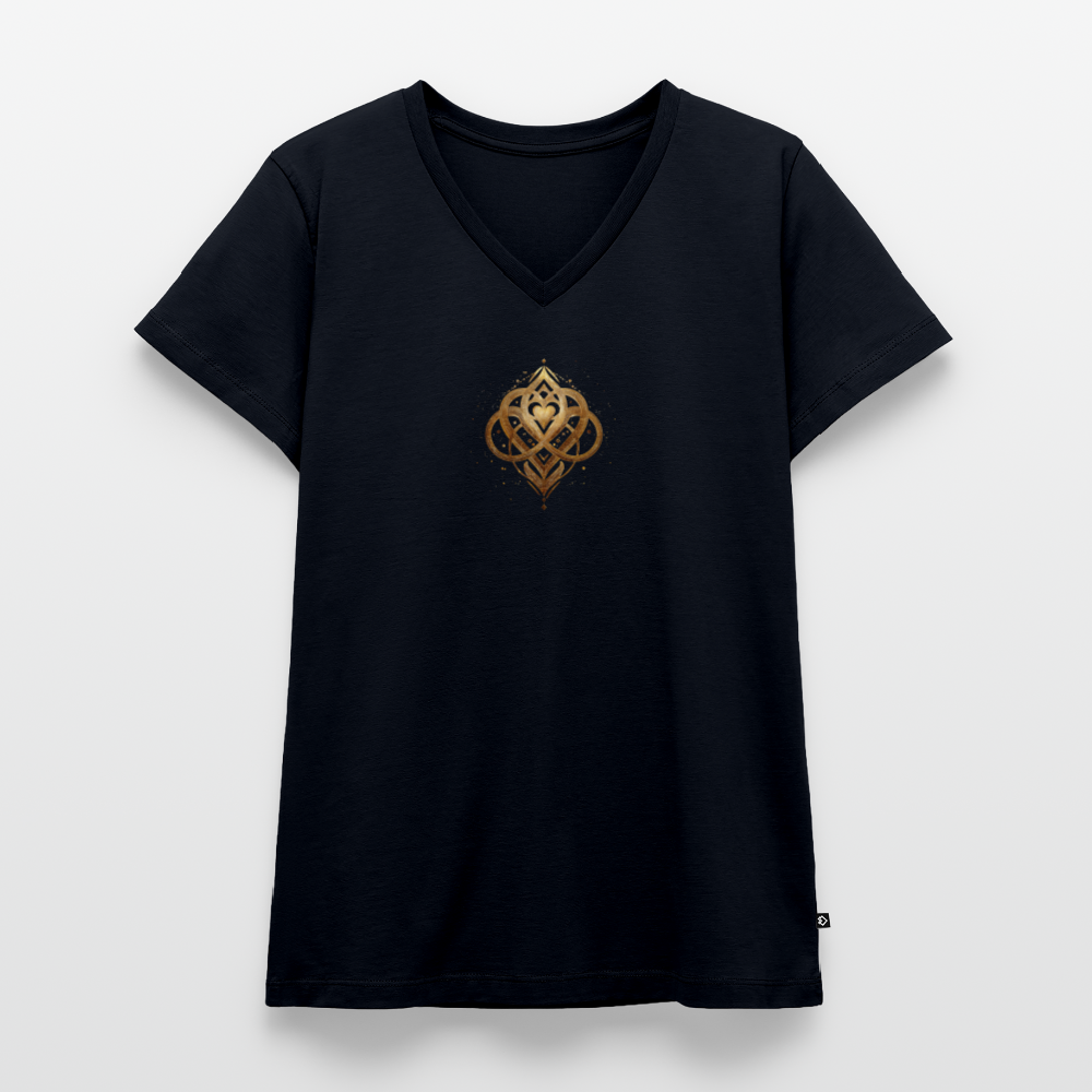 Frauen Bio-T-Shirt mit V-Ausschnitt Agape - Navy