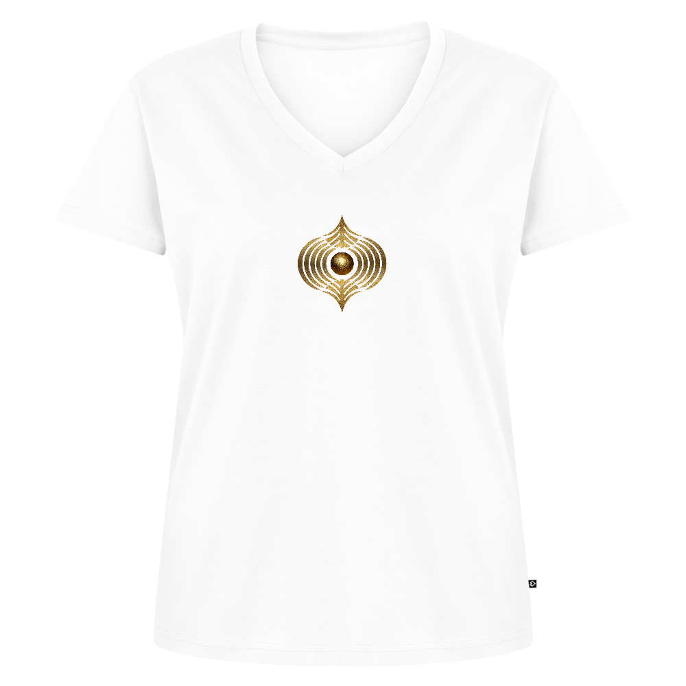 Frauen Bio-T-Shirt mit V-Ausschnitt "Klarfeld" - Weiß
