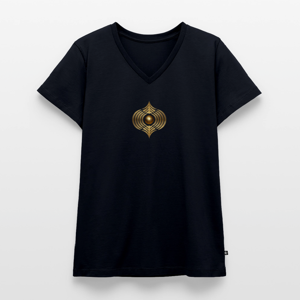 Frauen Bio-T-Shirt mit V-Ausschnitt "Klarfeld" - Navy