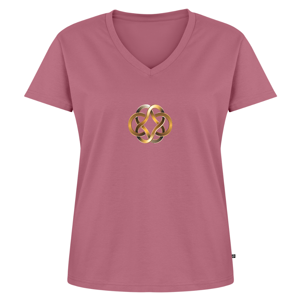 Frauen Bio-T-Shirt mit V-Ausschnitt "Annahme" - Mauve