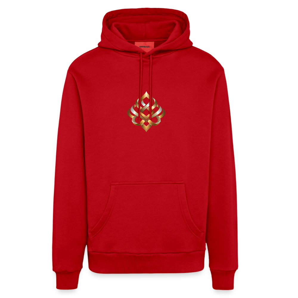 Dieses chiSign Quantenheilsymbol Kreativität und Kinder Organic Relaxed Hoodie Made in EU - Rot