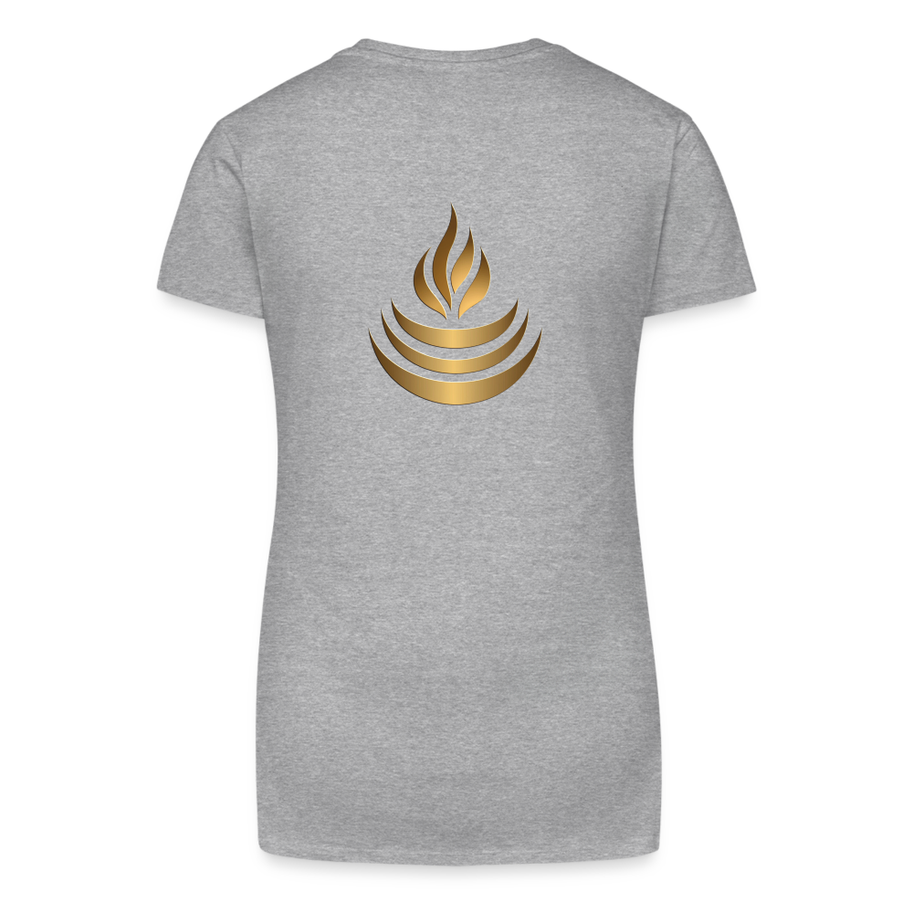 chiSign Quantenheilsymbol "Reichtum & Erfolg" Druck VS/RS Bio Frauen T-Shirt mit V-Ausschnitt - Grau meliert