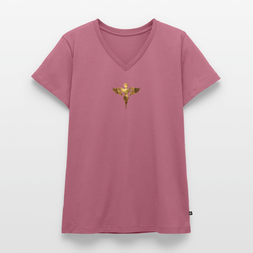 Frauen Bio-T-Shirt mit V-Ausschnitt "Gaia" - Mauve