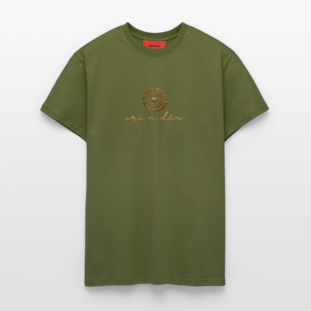 Organic Relaxed T-Shirt Made in EU "ori a déa" - MOSS GREEN