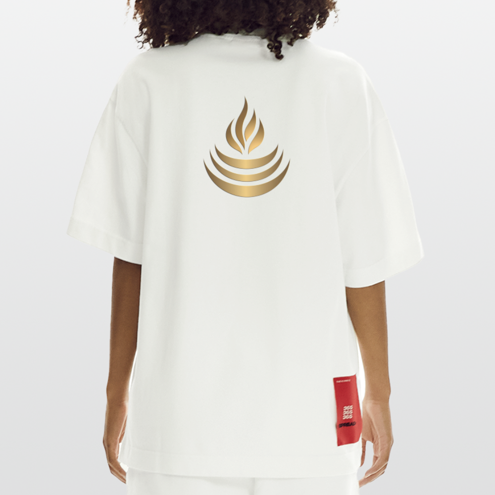 chiSign Quantenheilsymbol "Reichtum & Erfolg" Druck VS/RS Heavyweight Oversized Organic T-Shirt Made in EU - OFF WHITE