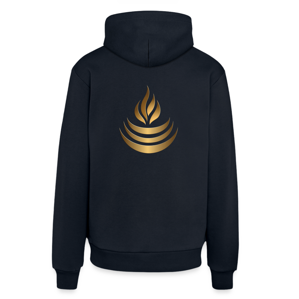 chiSign Quantenheilsymbol "Reichtum & Erfolg" Druck VS/RS Organic Relaxed Hoodie Made in EU - DARK NAVY