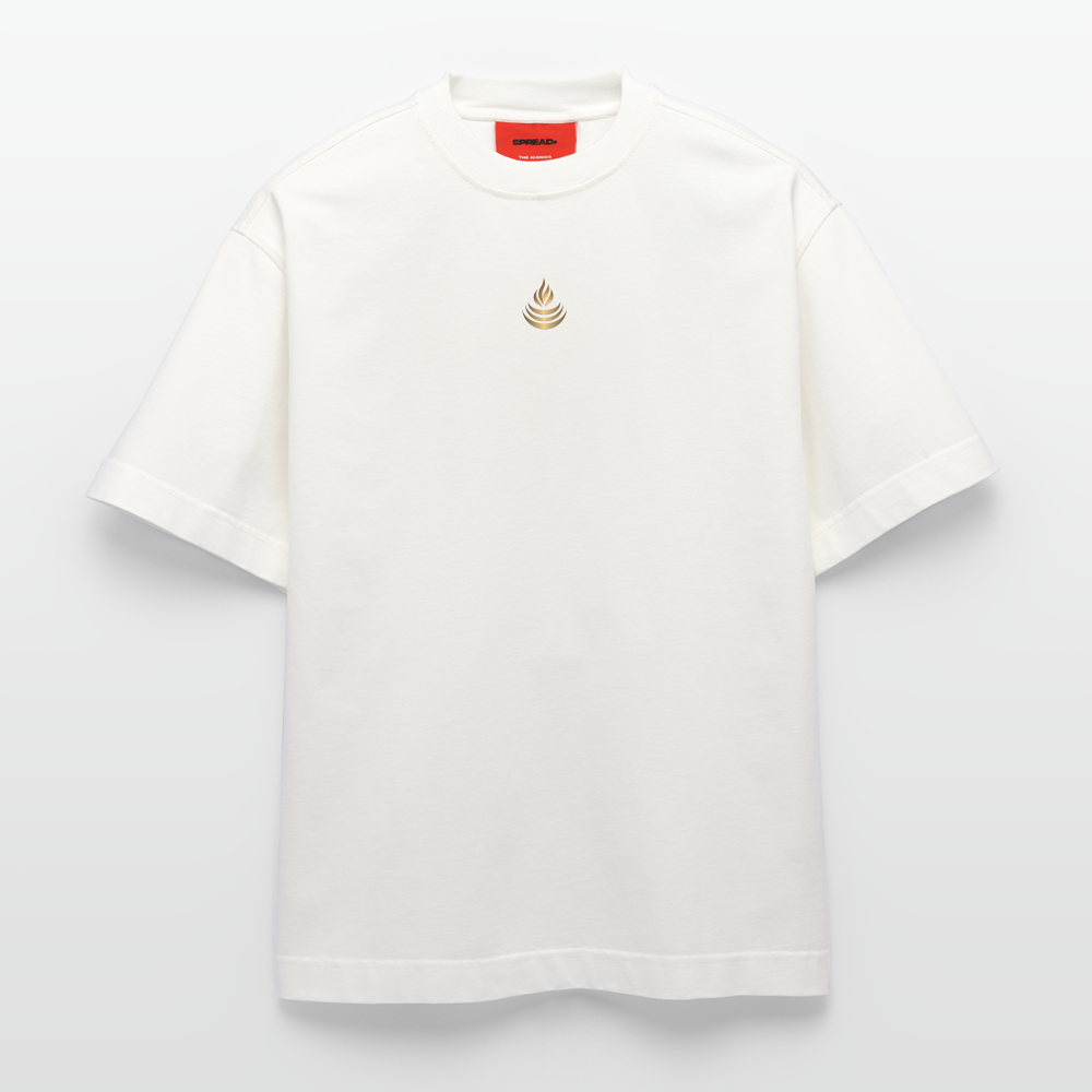 chiSign Quantenheilsymbol "Reichtum & Erfolg" Druck VS/RS Heavyweight Oversized Organic T-Shirt Made in EU - OFF WHITE