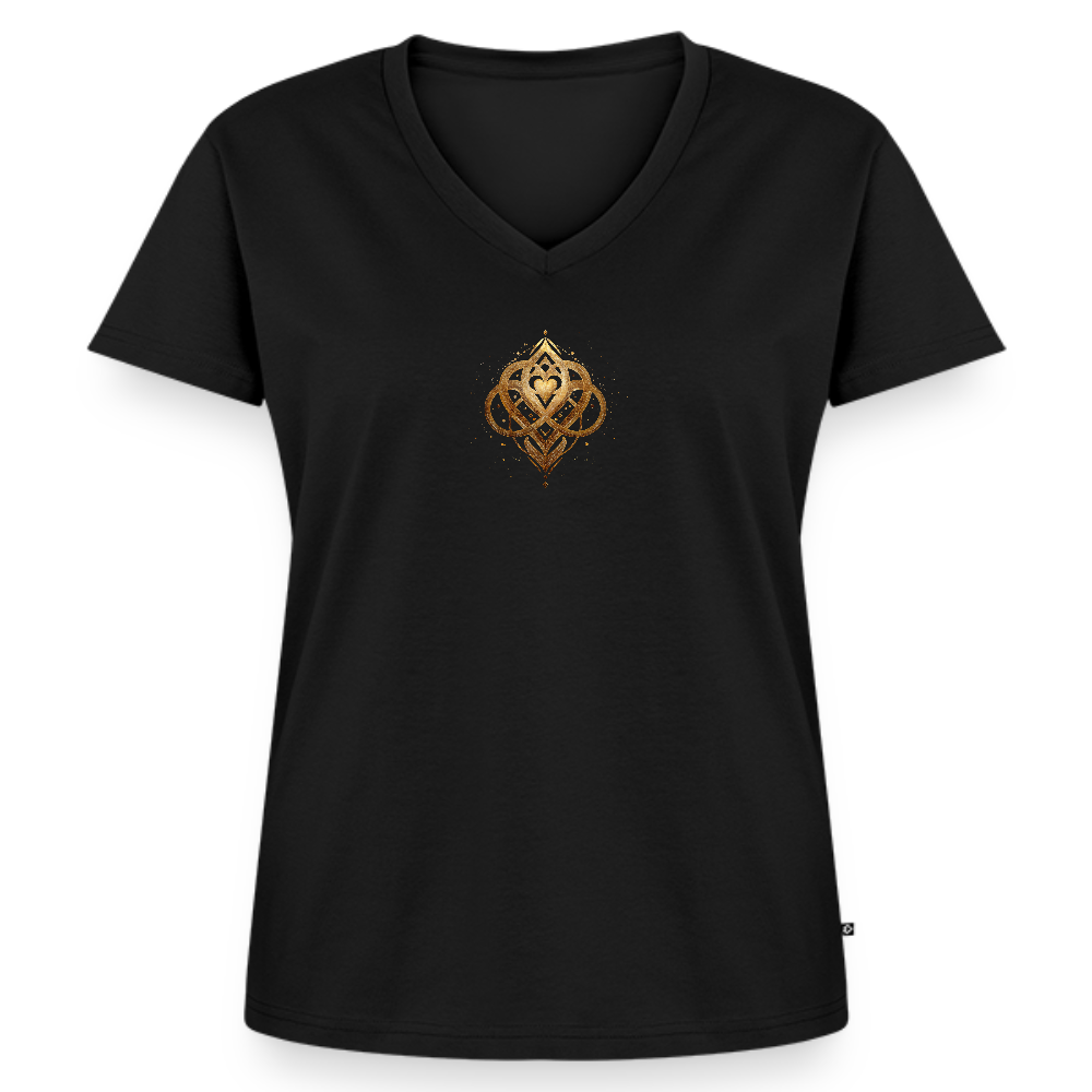 Frauen Bio-T-Shirt mit V-Ausschnitt von Stanley & Stella - Schwarz