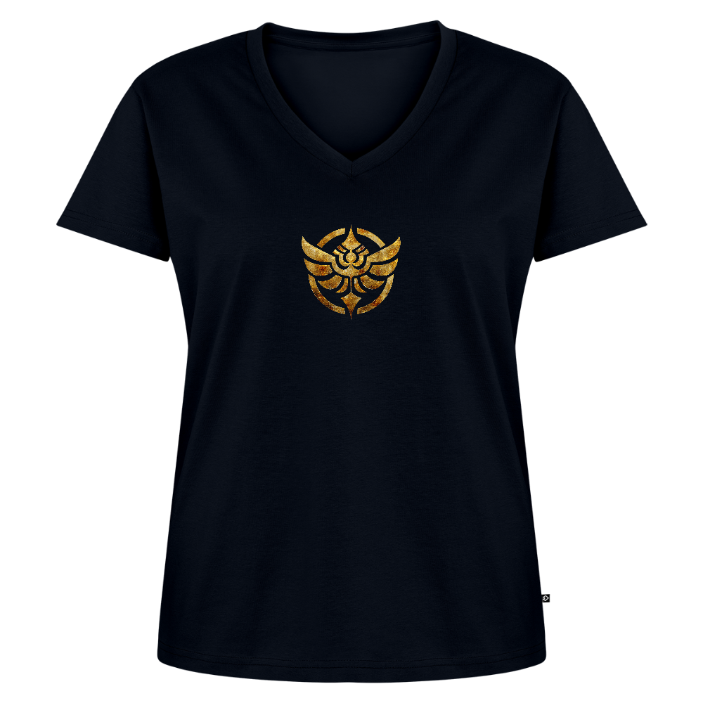 Frauen Bio-T-Shirt mit V-Ausschnitt "HARMONIE" - Navy