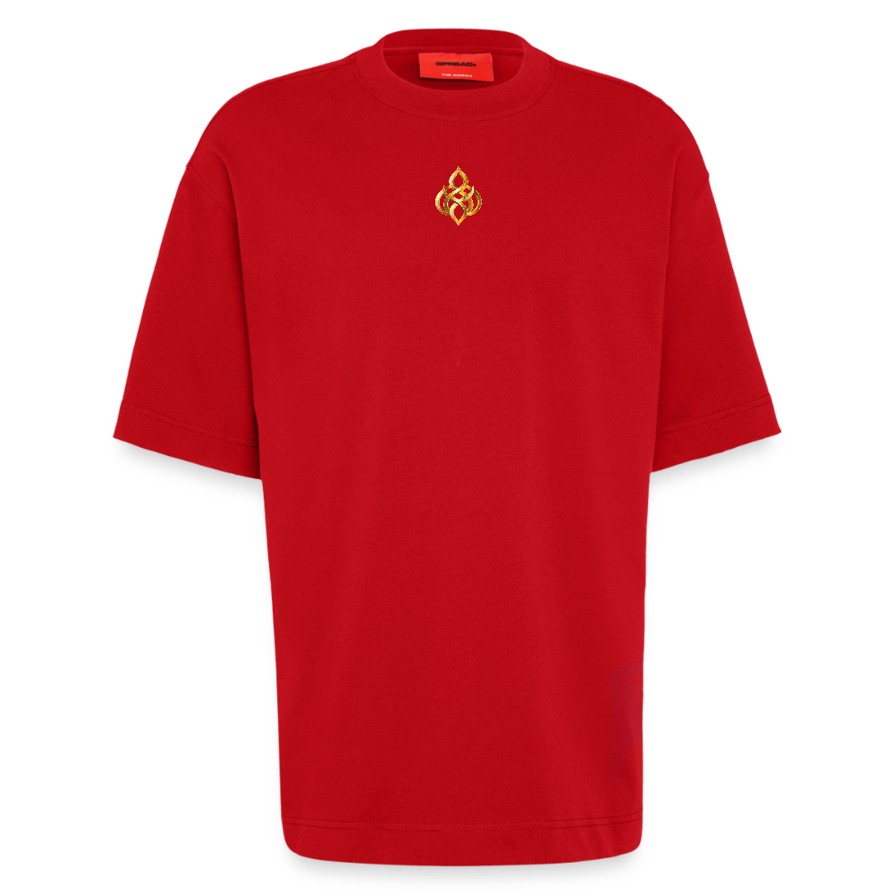 chiSign Quantenheilsymbol Zentrum und Ausgeglichenheit Heavyweight Oversized Organic T-Shirt Made in EU - Rot