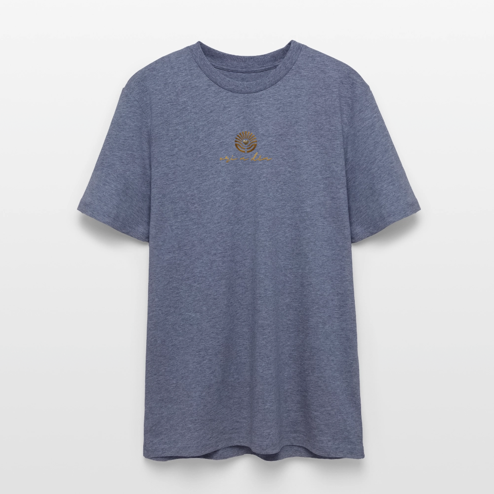 Unisex Bio-T-Shirt "ori a déa" - Dunkelblau meliert