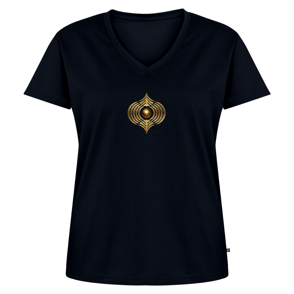 Frauen Bio-T-Shirt mit V-Ausschnitt "Klarfeld" - Navy