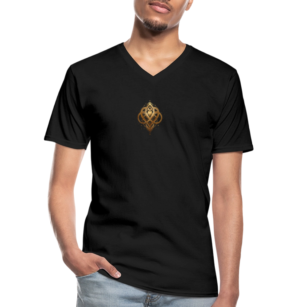 Klassisches Männer-T-Shirt mit V-Ausschnitt - Schwarz