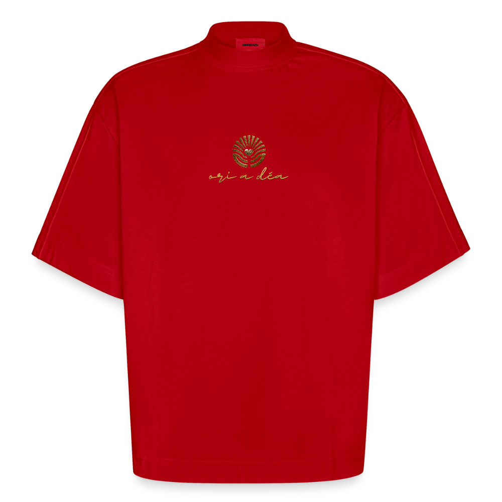 Heavyweight Oversized Organic Boxy T-Shirt Made in EU ORI A DÉA - Rot