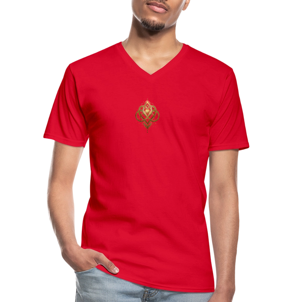 Klassisches Männer-T-Shirt mit V-Ausschnitt - Rot