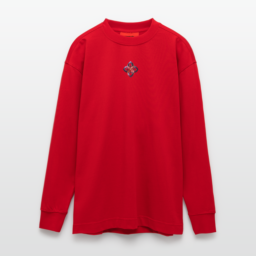 chiSign Erfolg Heavyweight Oversized Organic Langarmshirt Made in EU - Rot