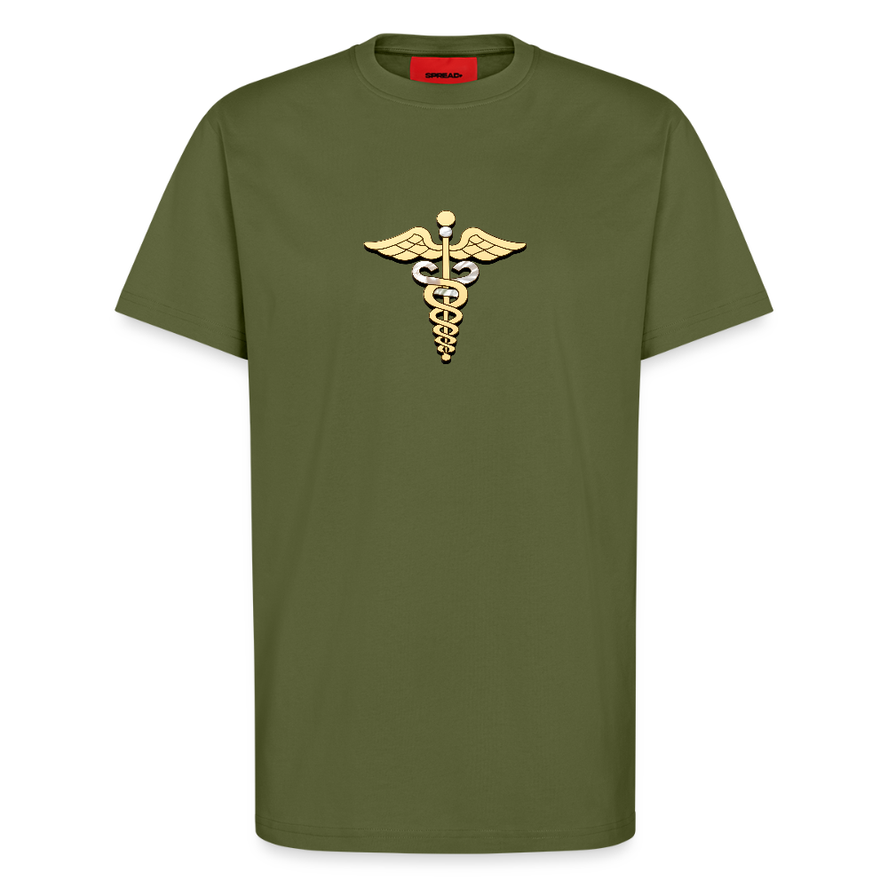 chiSign Merkurstab Organic Relaxed T-Shirt Made in EU - MOSS GREEN