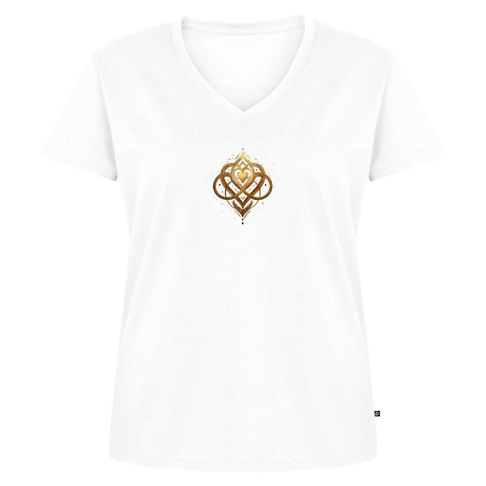 Frauen Bio-T-Shirt mit V-Ausschnitt Agape - Weiß