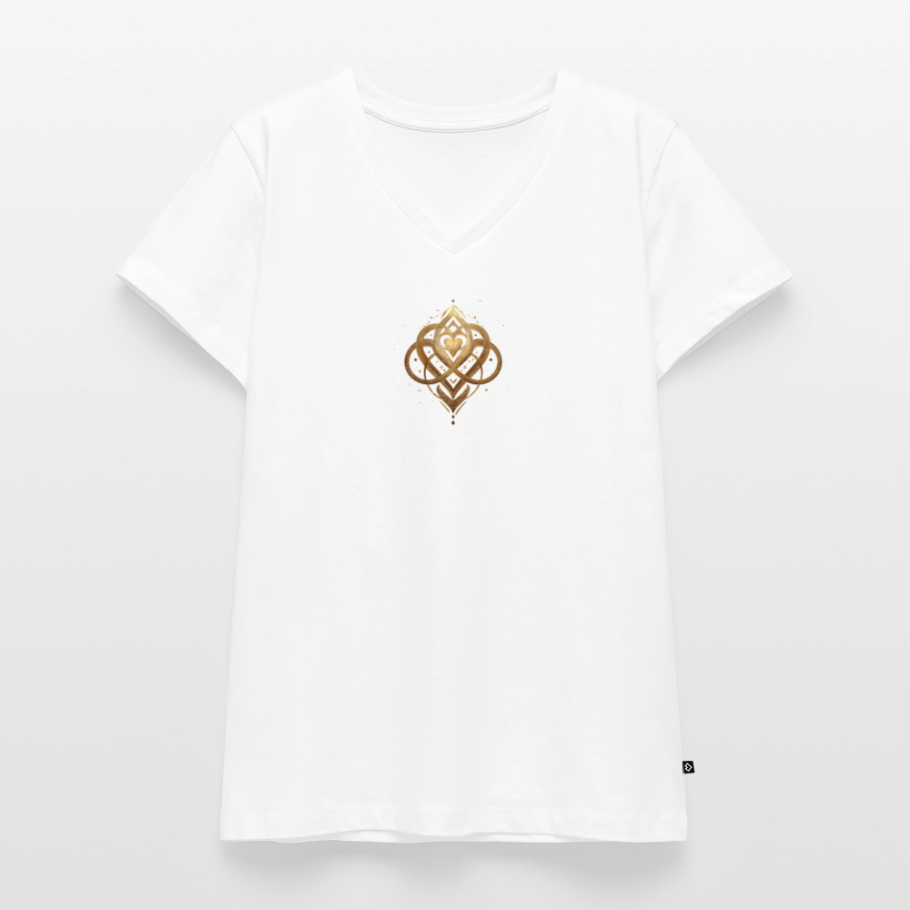 Frauen Bio-T-Shirt mit V-Ausschnitt Agape - Weiß