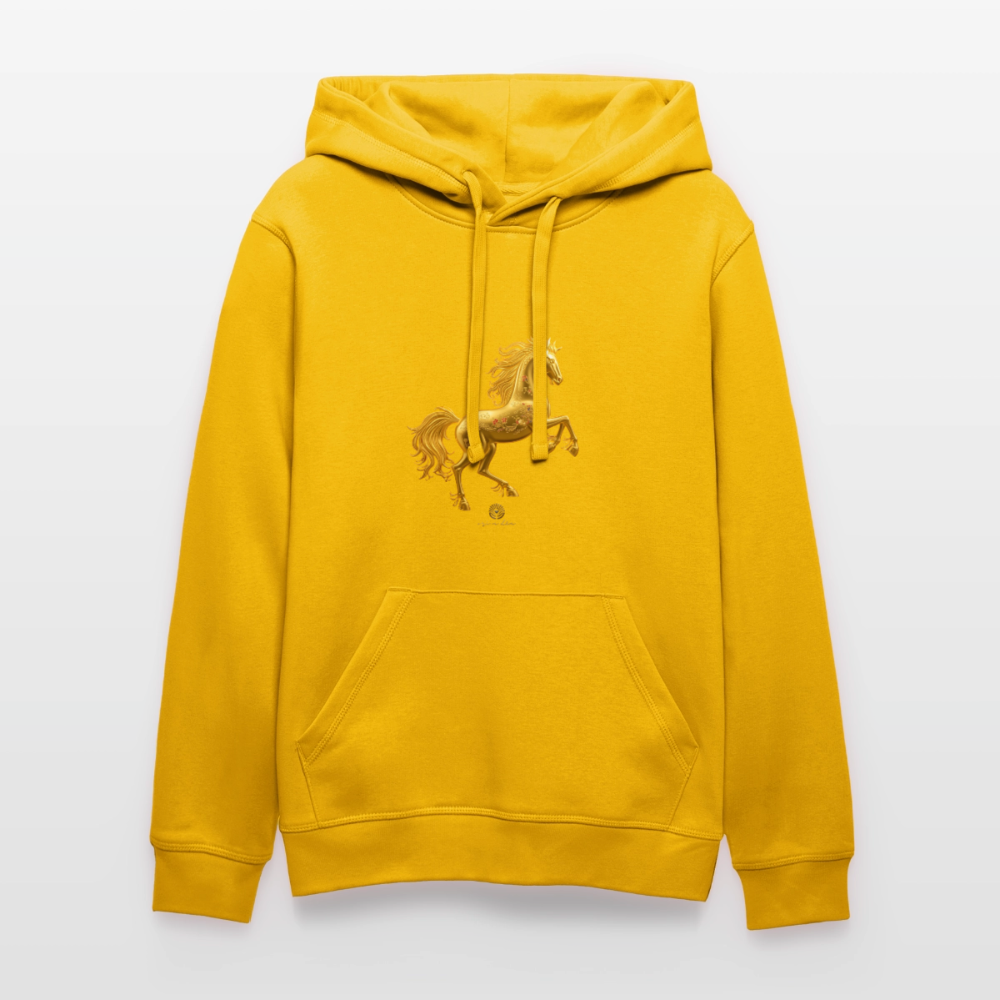 Unisex Bio-Hoodie "Feuerpferd" - Spektralgelb