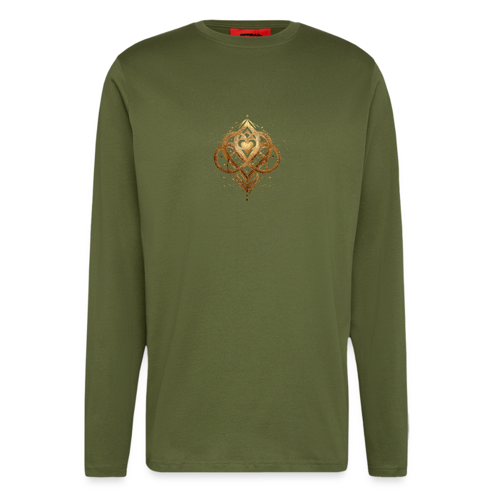 ori a déa Frequenz Mode "Agape" Organic Relaxed Langarmshirt Made in EU - MOSS GREEN
