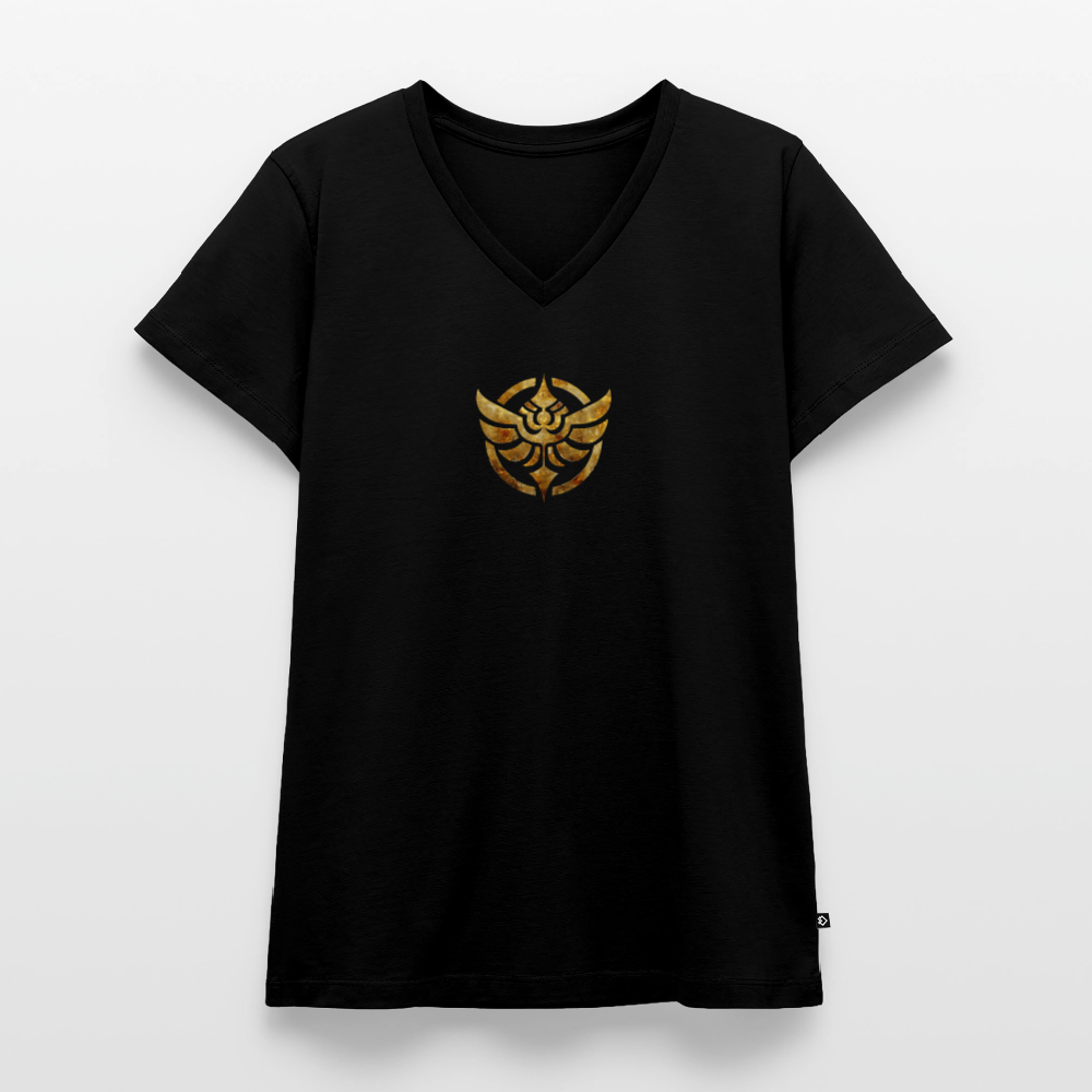 Frauen Bio-T-Shirt mit V-Ausschnitt "HARMONIE" - Schwarz
