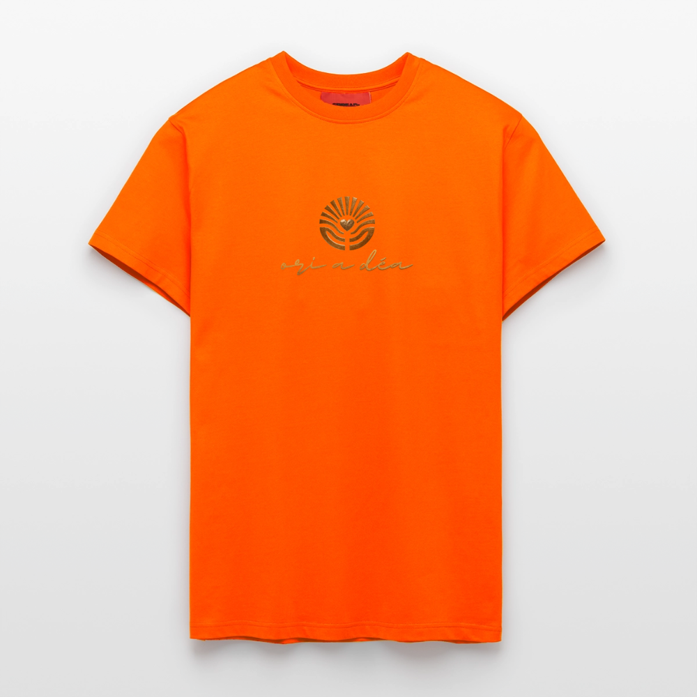 Organic Relaxed T-Shirt Made in EU "ori a déa" - SUNSET ORANGE