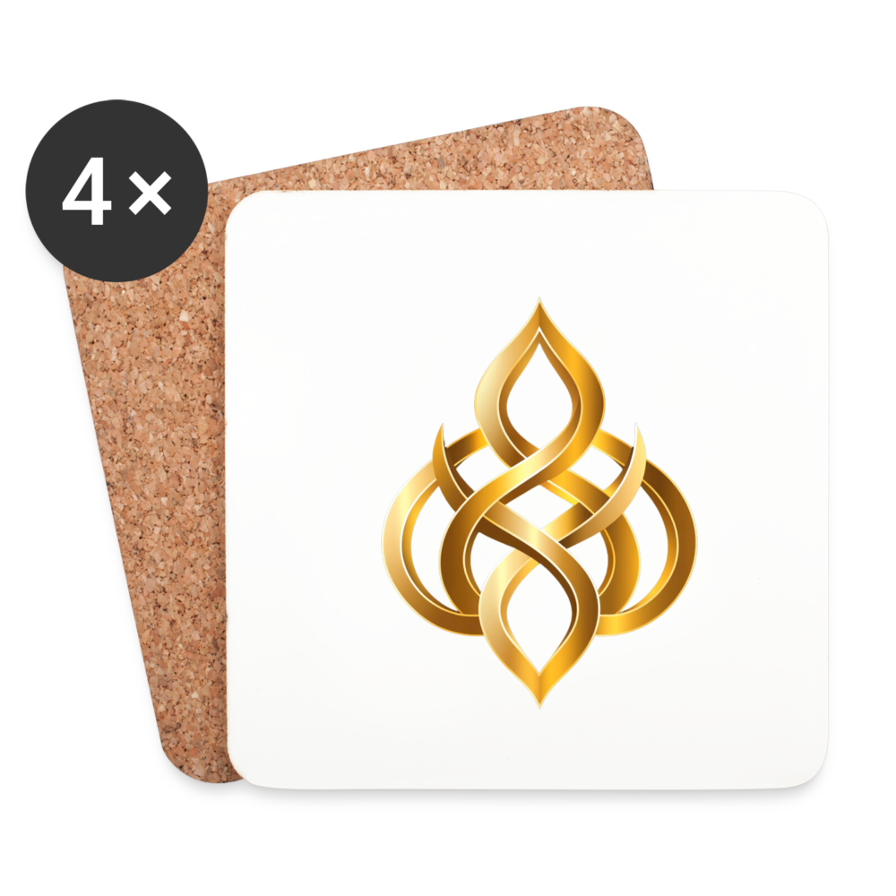 chiSign Quantenheilsymbol Thai Chi " Zentrum und Ausgeglichenheit" Untersetzer (4er-Set) - Weiß