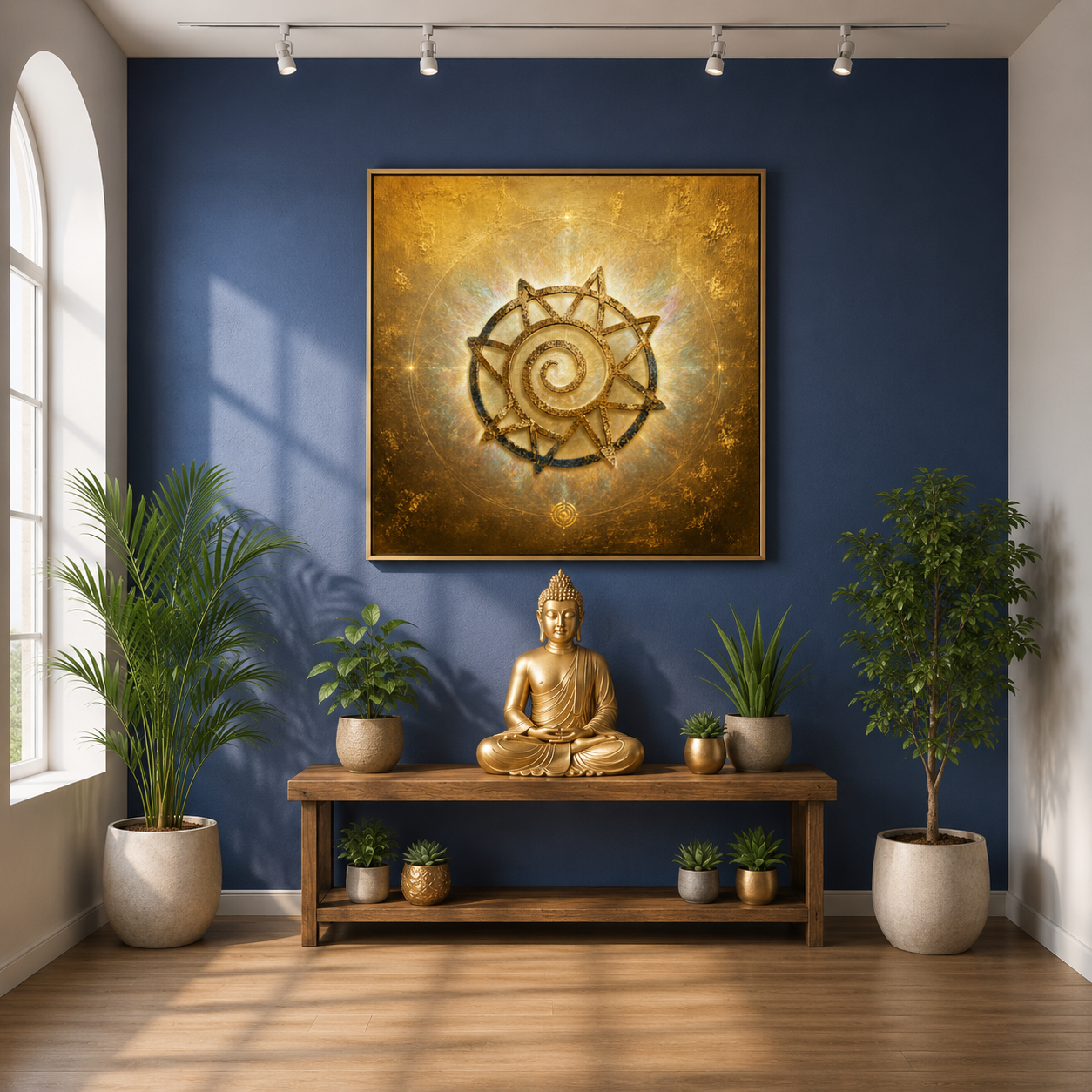 Framed Canvas 60x60 cm / 24x24″ Zentralsonne – Symbol der schöpferischen Urkraft