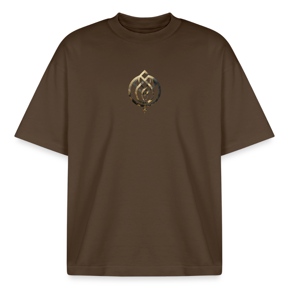 Heavyweight Unisex BioT-Shirt "Anima Soluta" vorne & hinten bedruckt - Dunkelbraun