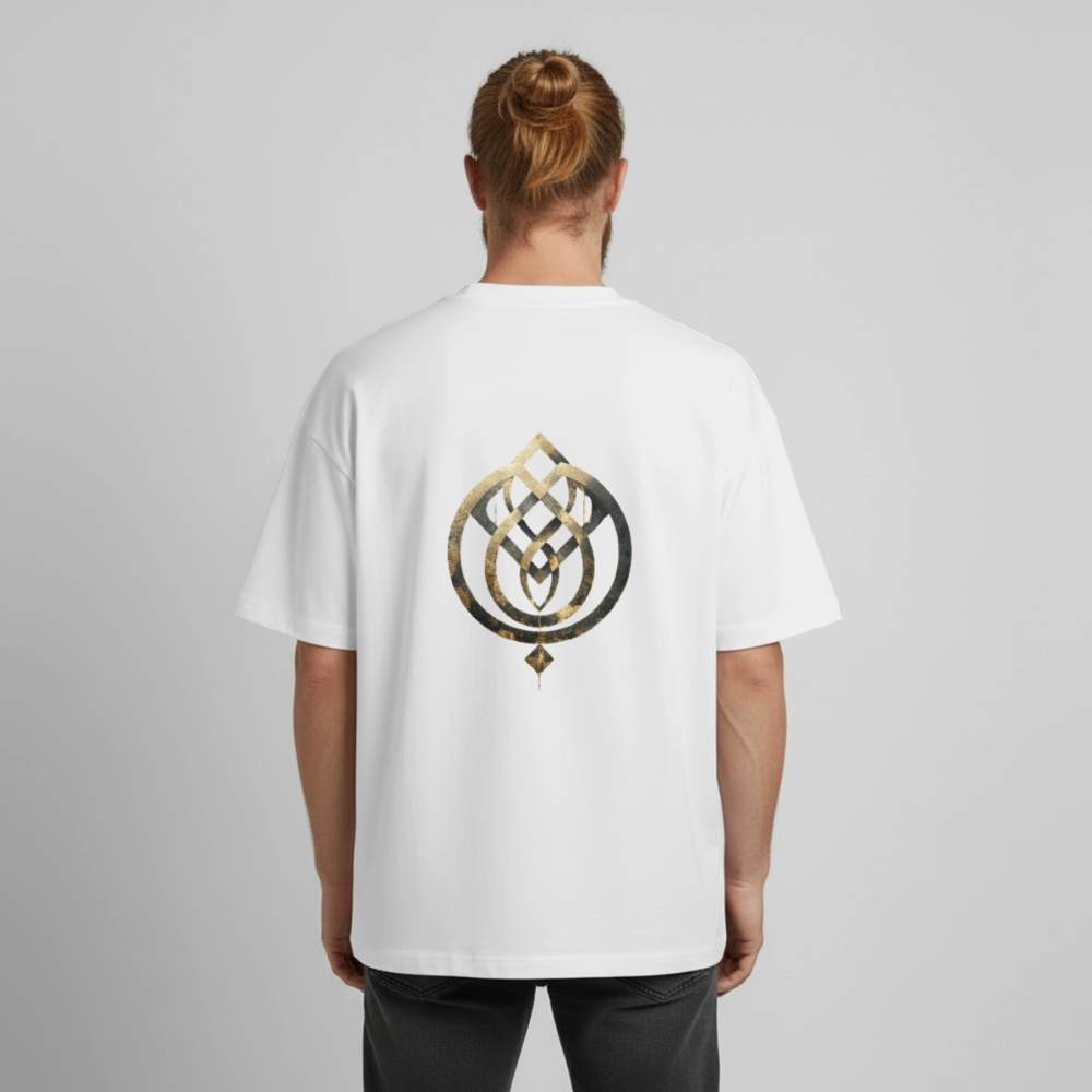 Heavyweight Unisex BioT-Shirt "Anima Soluta" vorne & hinten bedruckt - Weiß