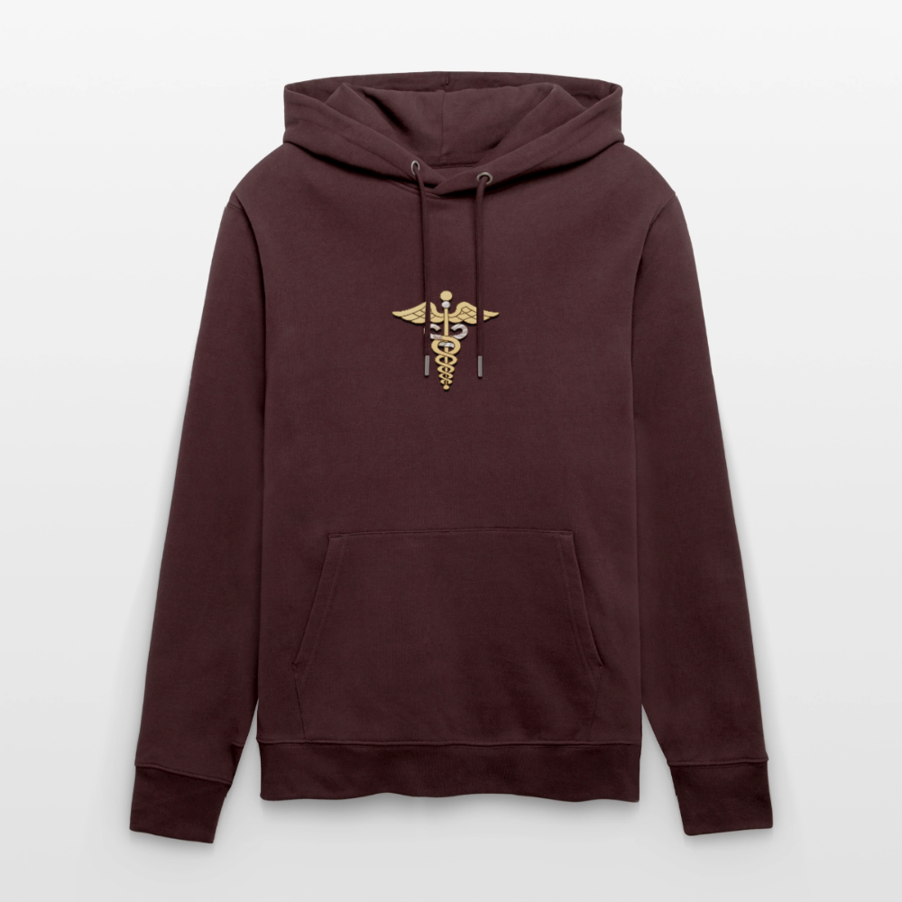 Unisex Bio-Hoodie "Merkurstab - Schutz" - Maroon