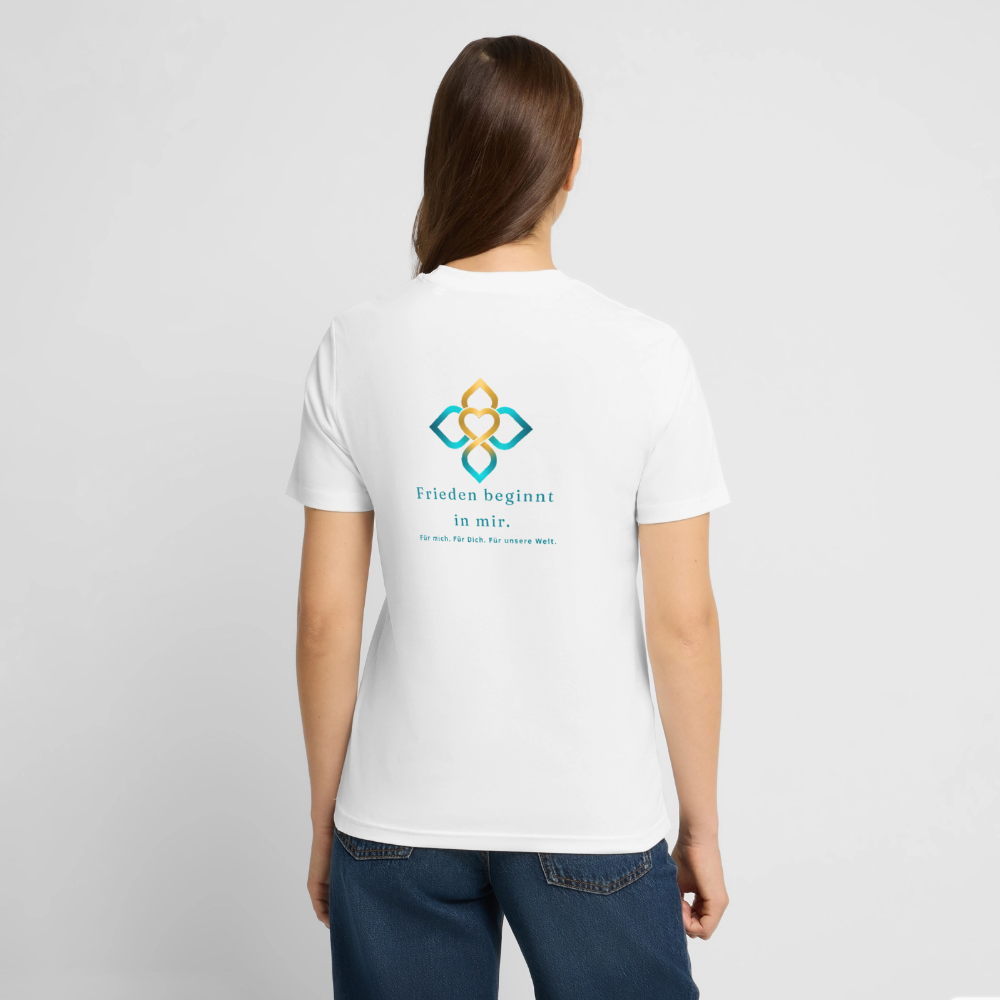 Unisex Bio-T-Shirt FRIEDEN BEGINNT IN MIR. - Weiß