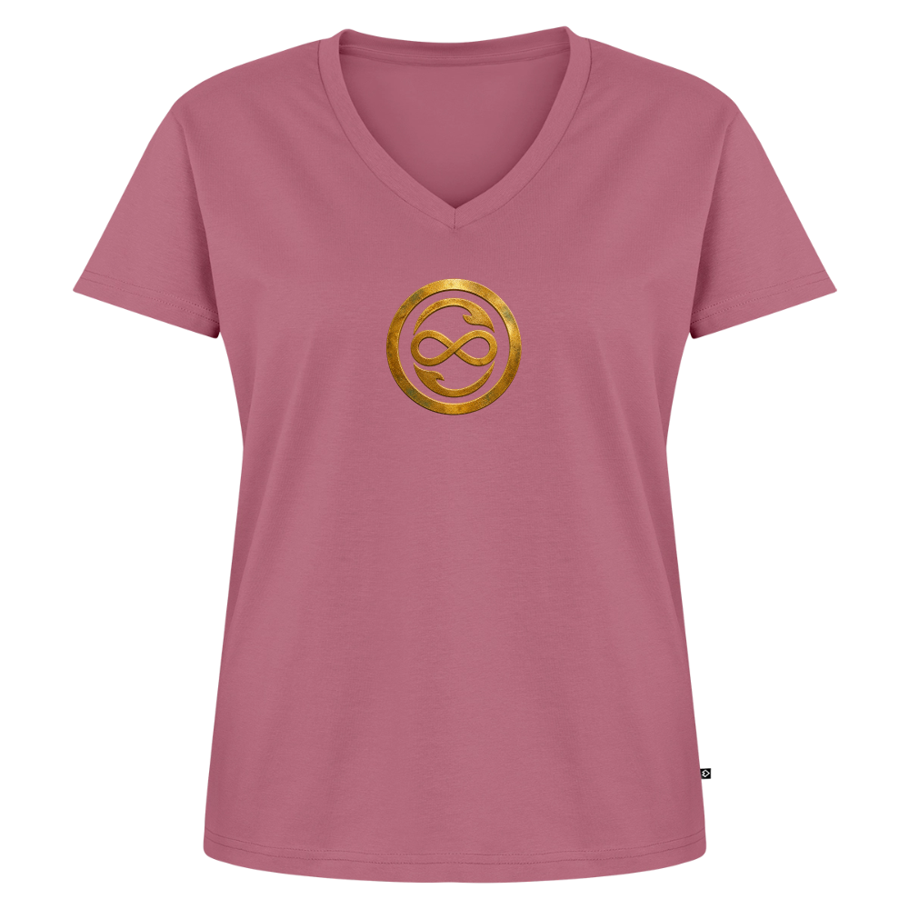Frauen Bio-T-Shirt mit V-Ausschnitt ANIMA AETERNA - Mauve