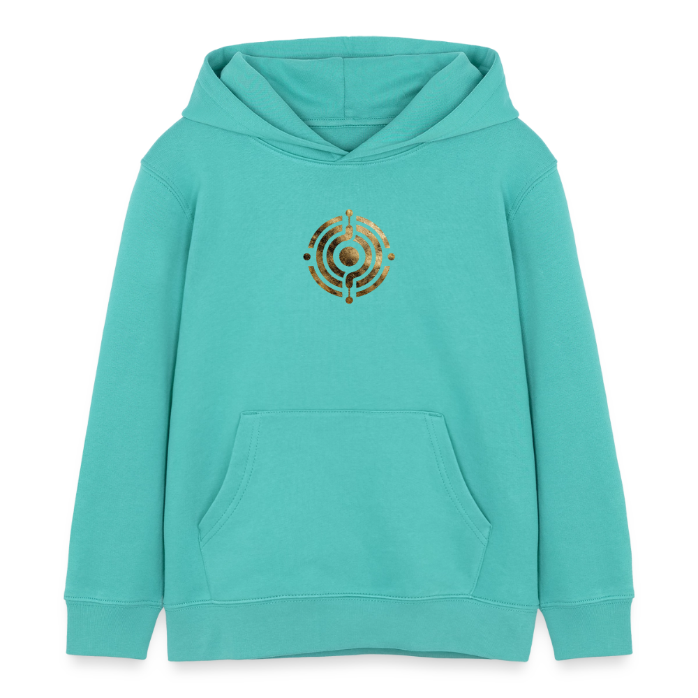 Kinder Organic Hoodie Mini Cruiser "Monade" - Poolblau