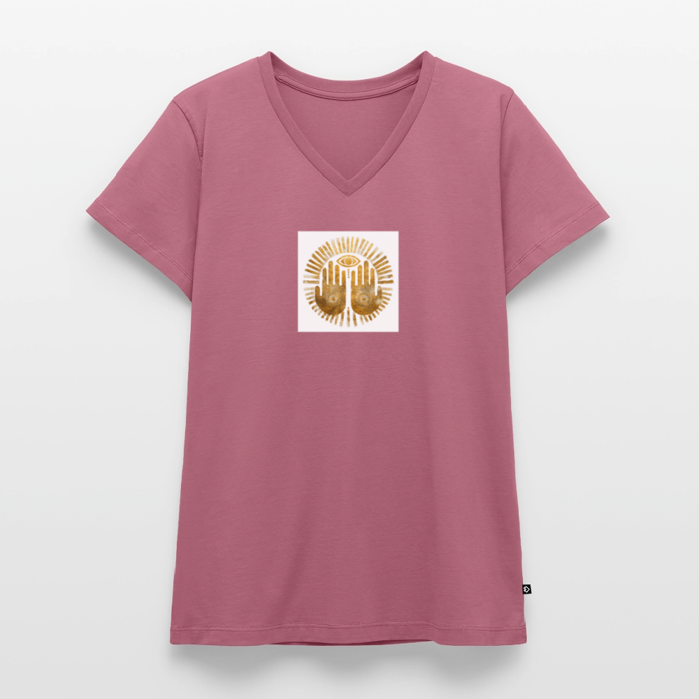 Frauen Bio-T-Shirt mit V-Ausschnitt "An'Anasha" - Mauve