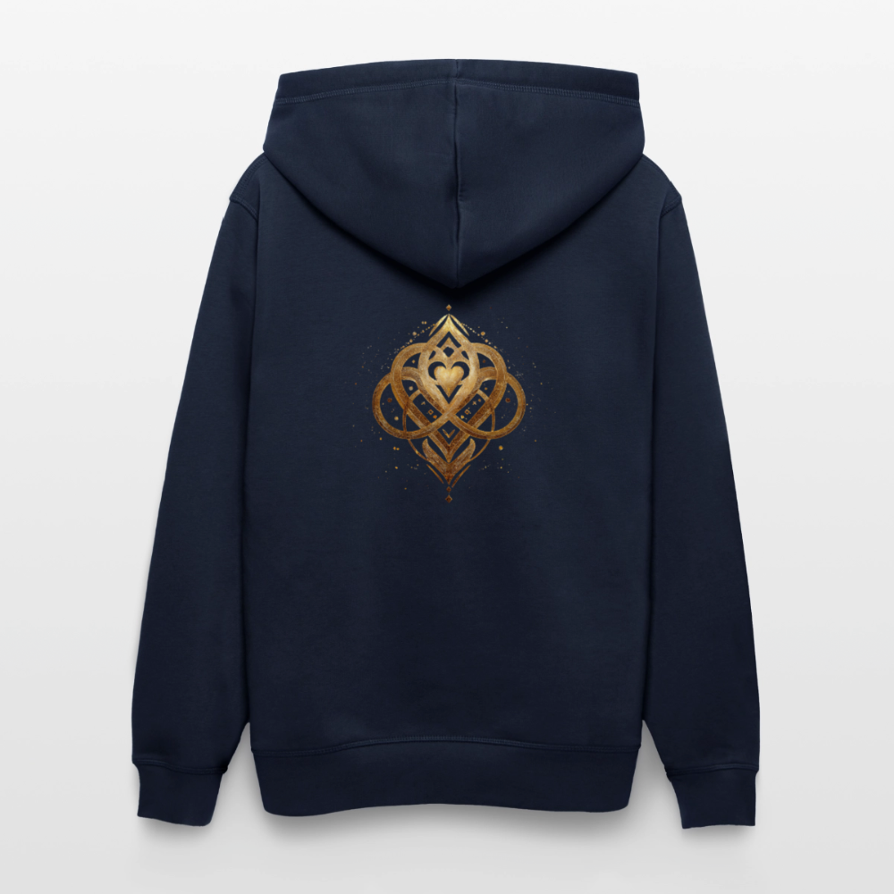 Unisex Bio-Hoodie "Agape" Druck vorne & hinten - French Navy