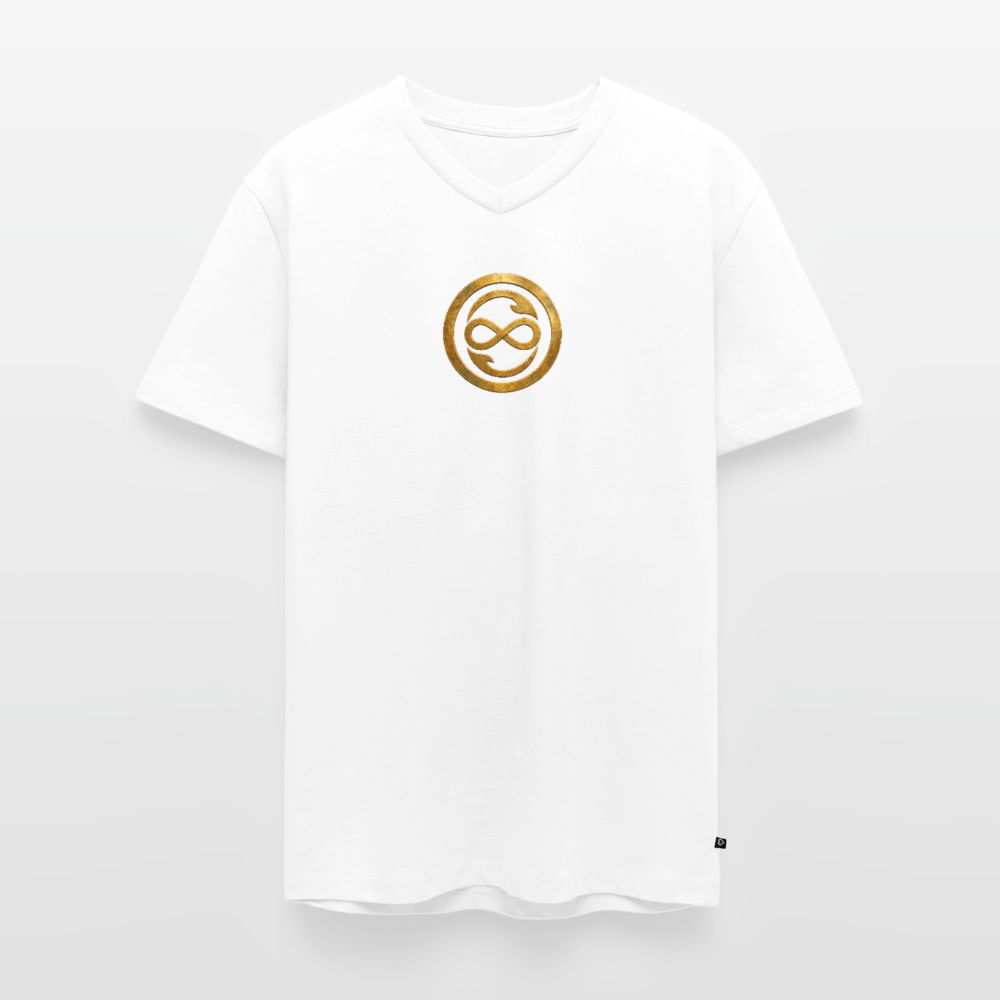 Männer Bio-T-Shirt mit V-Ausschnitt ANIMA AETERNA - Weiß