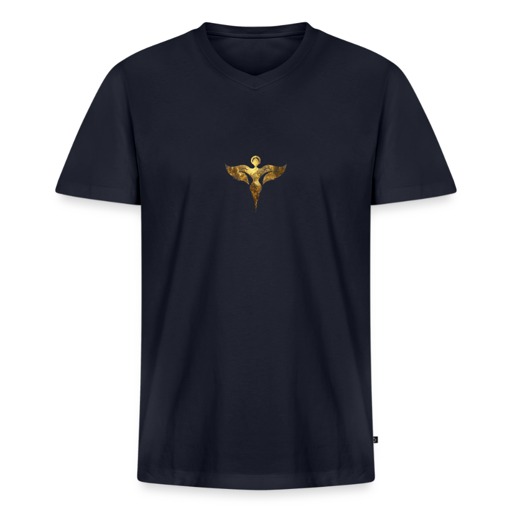 Männer Bio-T-Shirt mit V-Ausschnitt "Gaia" - Navy