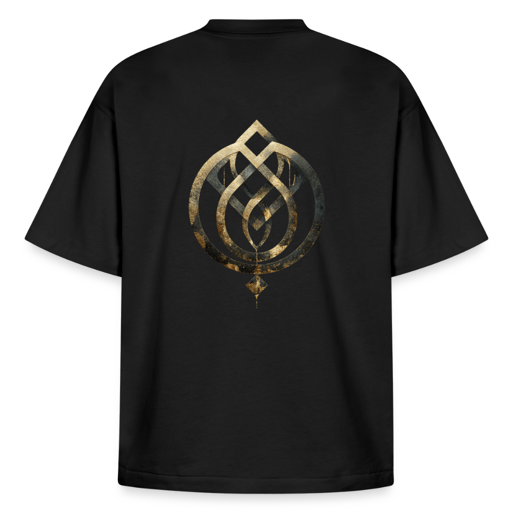 Heavyweight Unisex BioT-Shirt "Anima Soluta" vorne & hinten bedruckt - Schwarz